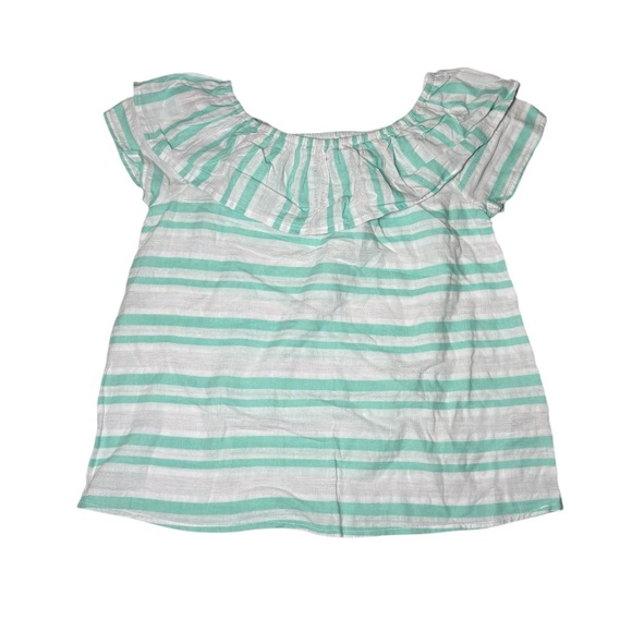 Cat & Jack Girls Sleeveless Top Striped Turquoise White Size Medium 7/8 Summer - Picture 1 of 7